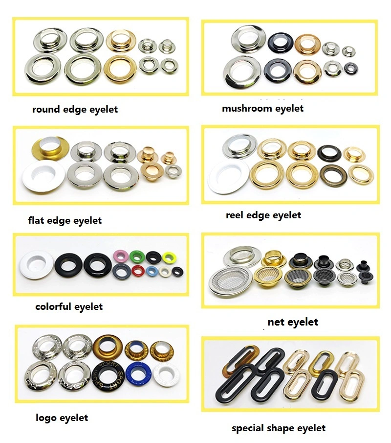 The Manufacturer Directly Supply 400 # Round Edge/Flat Edge/Mushroom Eyelet for Clothing Accessories